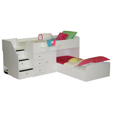 Twin over Twin Bunk Bed with Hideaway Desk